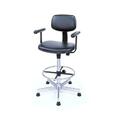 Nexel 20-24 Adjustable Height Swivel Chair with Fixed T-Arms- Black SCF22BK